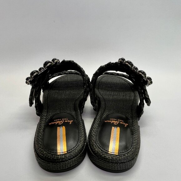 Sam Edelman Elisa Raffia Slide Sandals Size 6.5M Black Chic Summer Slides - Picture 4 of 16